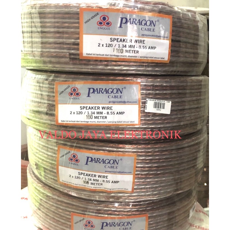 PARAGON Kabel Speaker 2x120 @ 100Meter Kabel Transparan Kabel Serabut Kabel TOA Kabel Audio