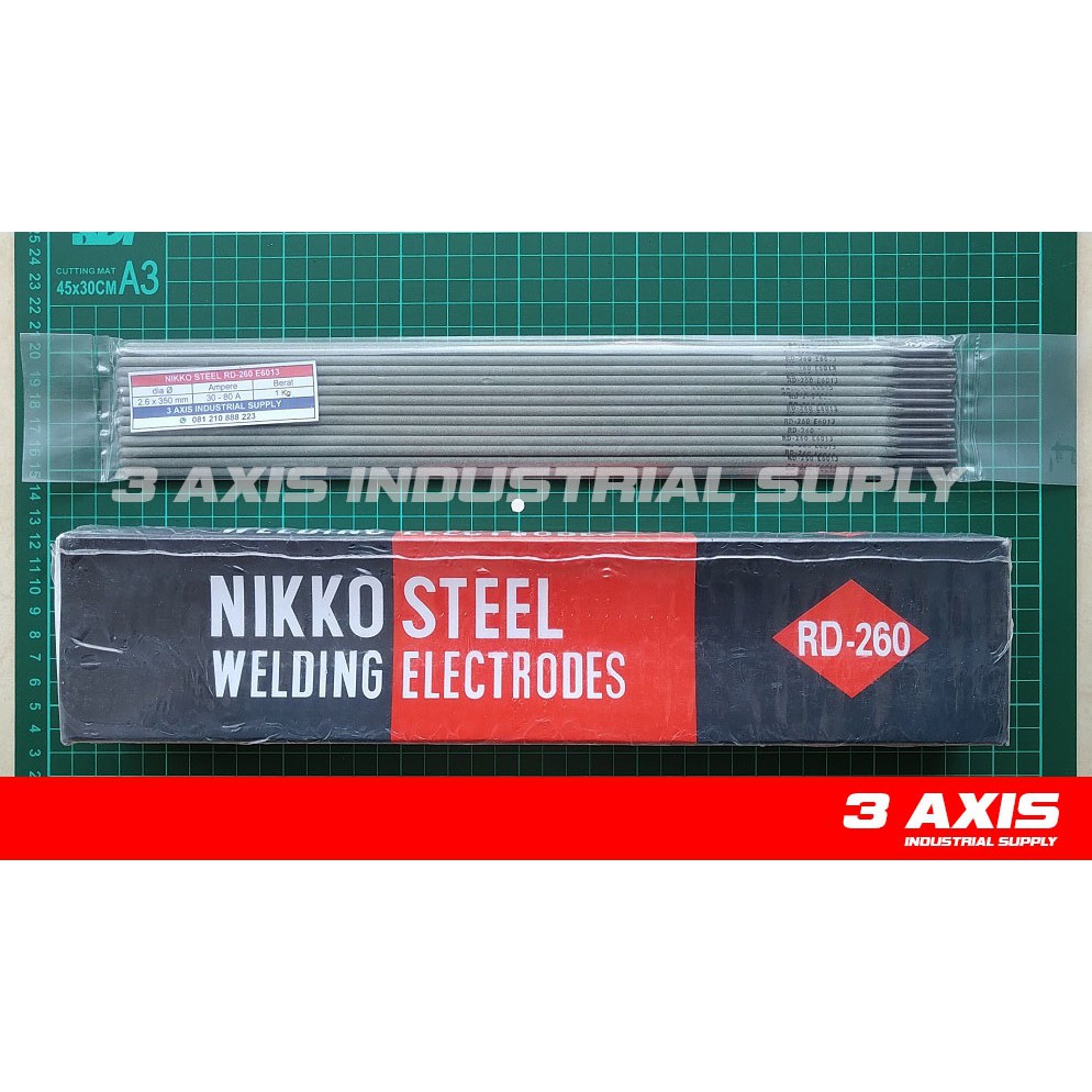 KAWAT LAS NIKKO STEEL RD 260 2.6 X 350 ECERAN 1 Kg