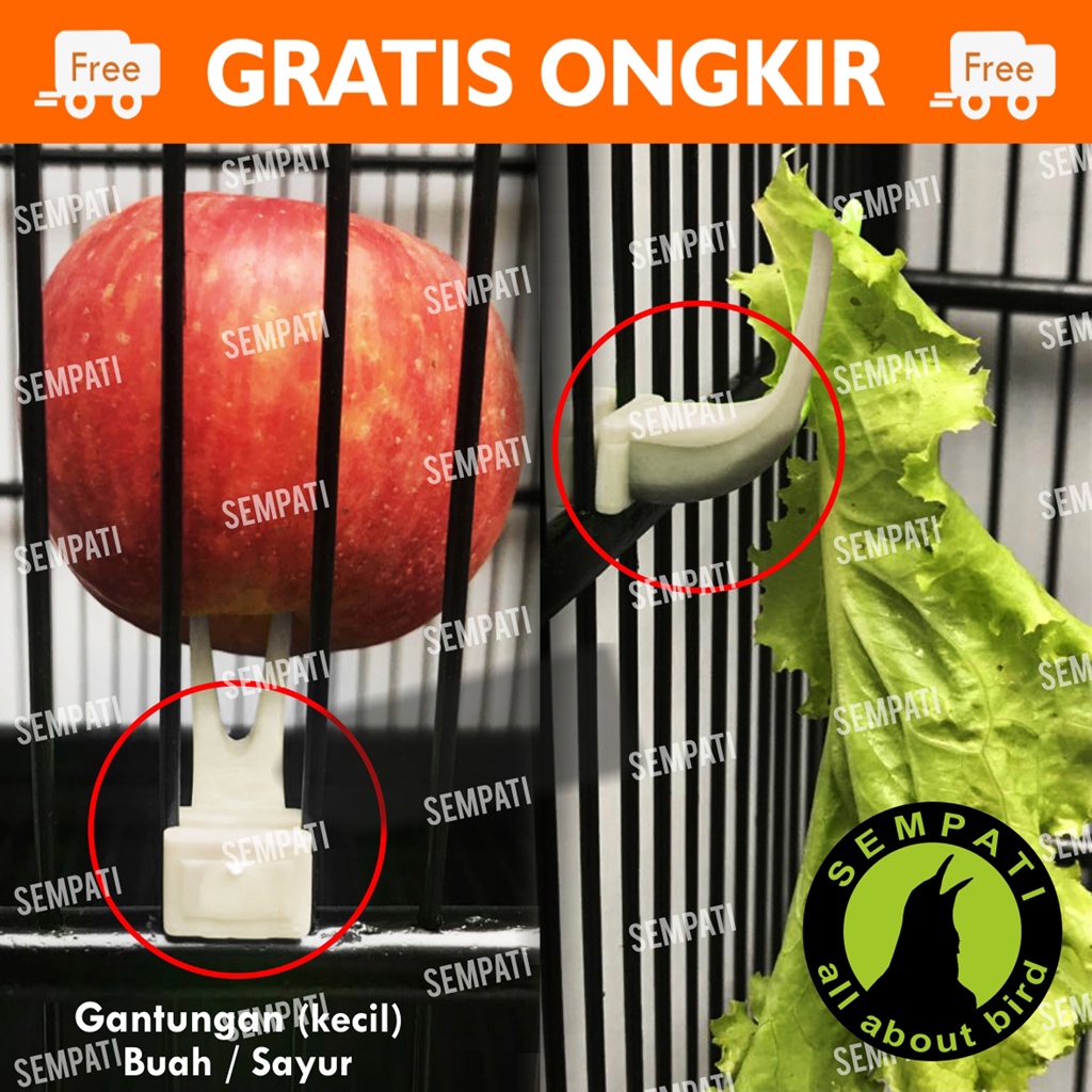 GANTUNGAN CANTOLAN UKURAN KECIL PENGAIT BUAH PISANG APEL SAYUR SAWI SANGKAR BURUNG MEREK SEMPATI