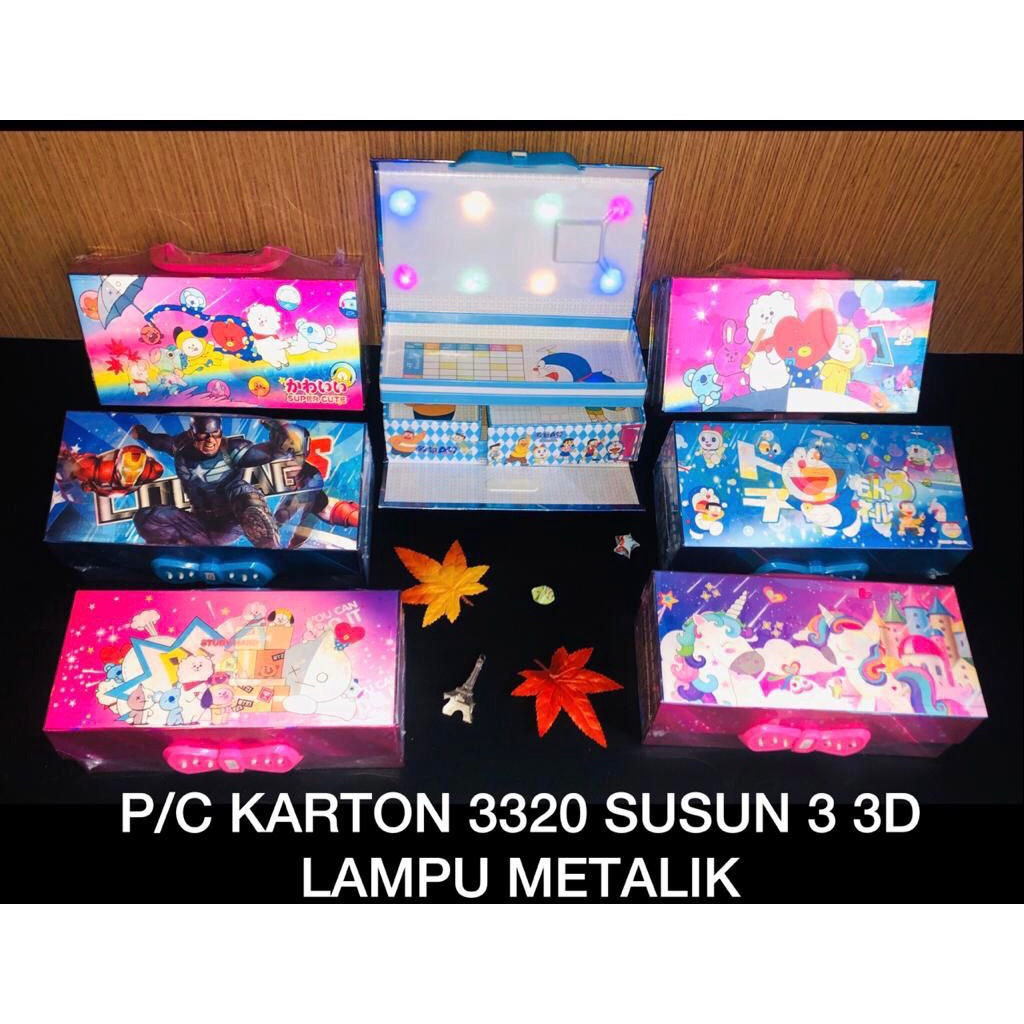 

WS99 - KOTAK PENSIL 3 SUSUN GAMBAR KARTUN 3D + LAMPU DENGAN KUNCI PIN. KOTAK PENSIL SUSUN