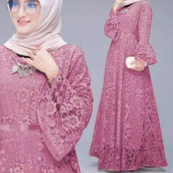 MAXI YUNITA/GAMIS FULL BRUKAT/GAMIS BUSUI/GAMIS UNDANGAN