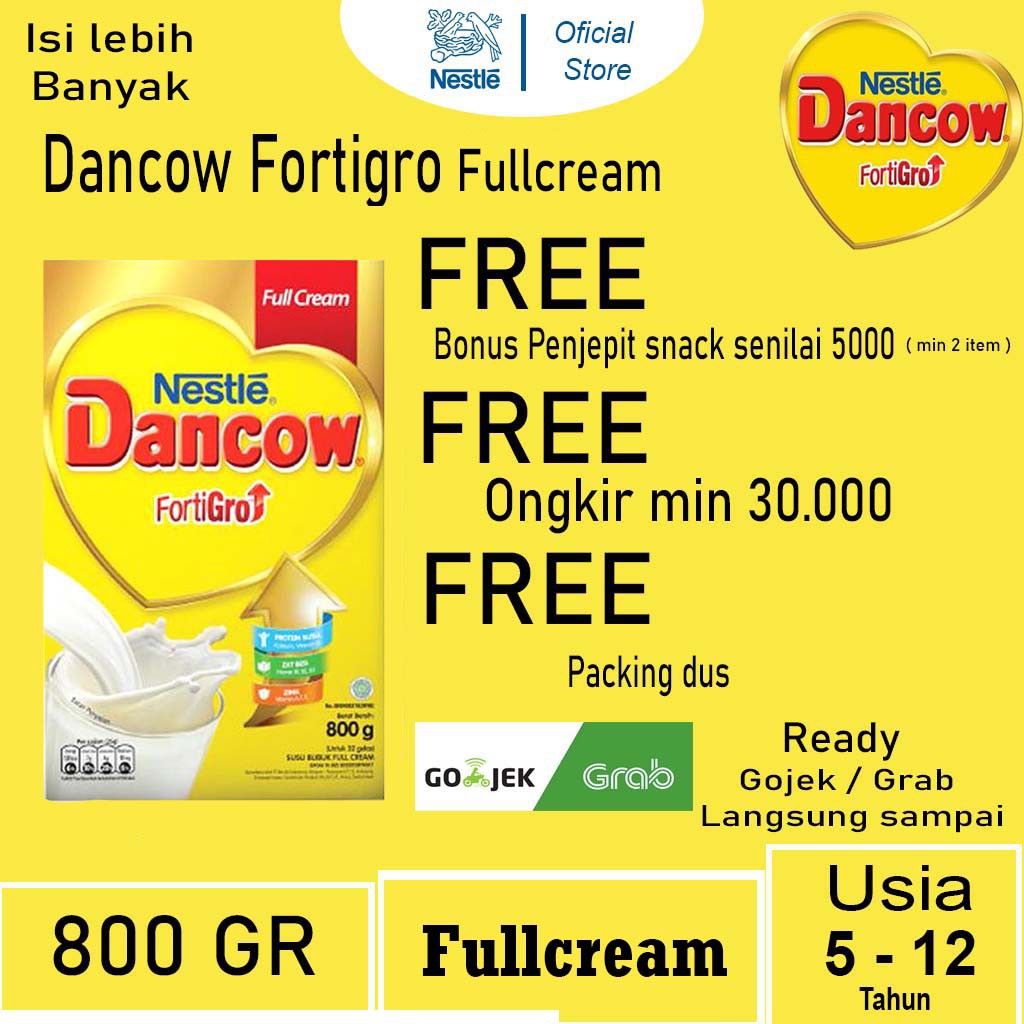 

SUSU DANCOW Fortigro FULL CREAM 800gr.Susu Dancow.FREE Bonus.Man Noi.Tangerang