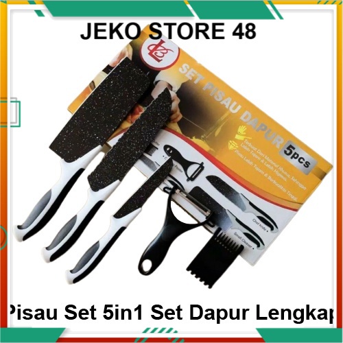 Pisau Set 5in1 Set Dapur Lengkap / Pisau Dapur 1 SET ISI 5 Pcs / Pisau Set MURAH JK Jeko Store 48