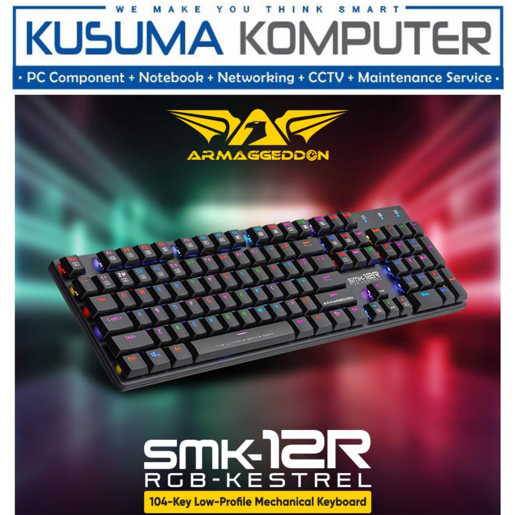 Armaggeddon SMK 12R RGB Low Profile Mechanical Keyboard RED/BLUE/BLACK