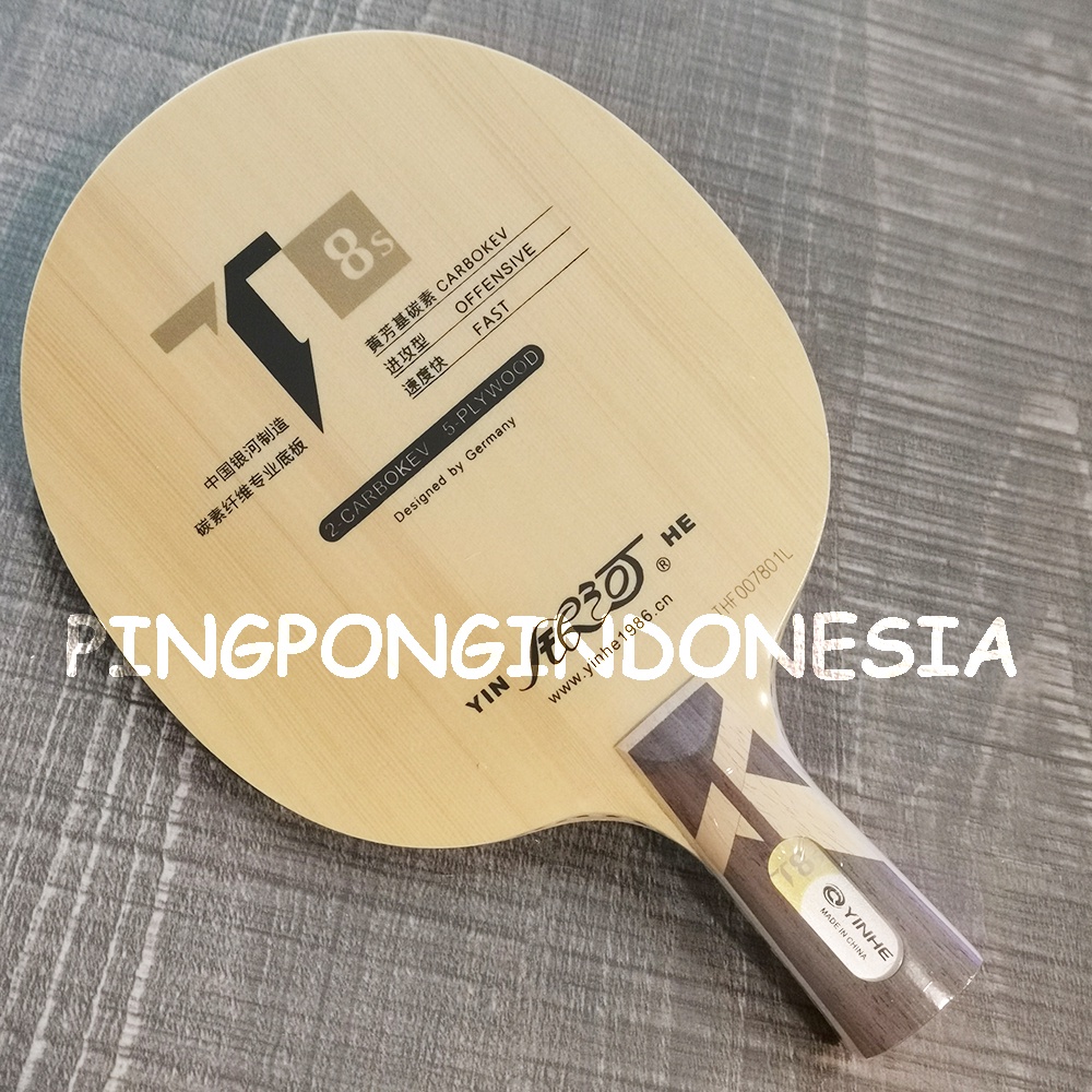 Yinhe T8s Penhold - Blade Kayu Pingpong Carbon Kev Bet Tenis Meja T8-s T-8s Bat