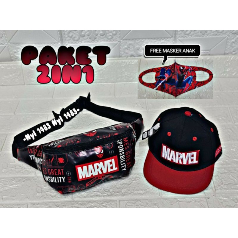 WAISBAG ANAK/TAS SLEMPANG AVENGER GRATIS MASKER