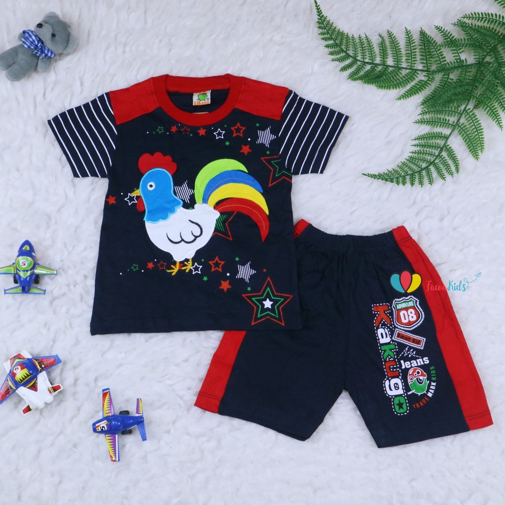 Setelan Baby Max Size 3-18 Bulan / Export Quality Kaos Karakter Celana Baju Bayi Celana Lengan Laki