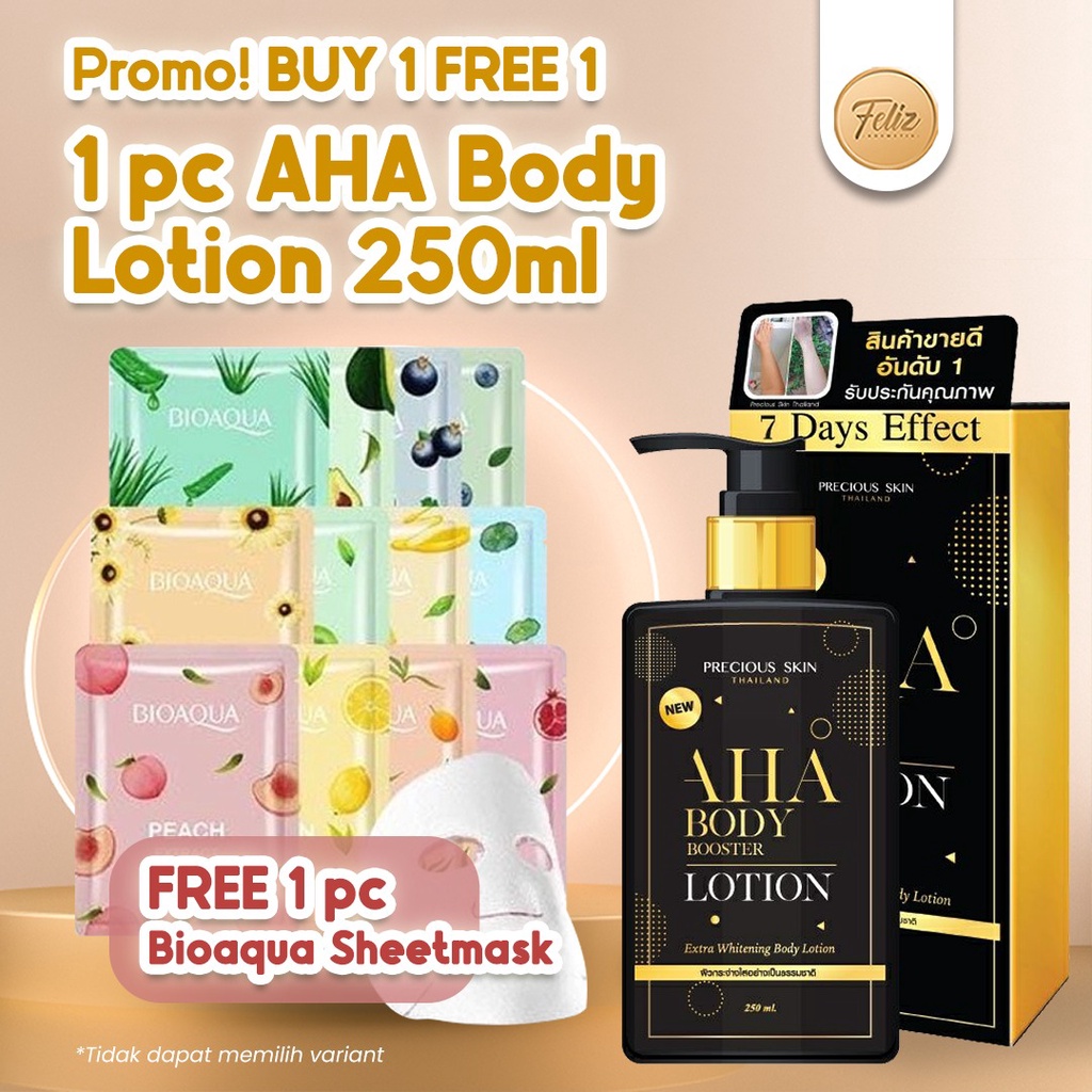 Jual PRECIOUS AHA BODY LOTION BOOSTER EXTRA WHITENING 250 ML FREE 1 PCS ...