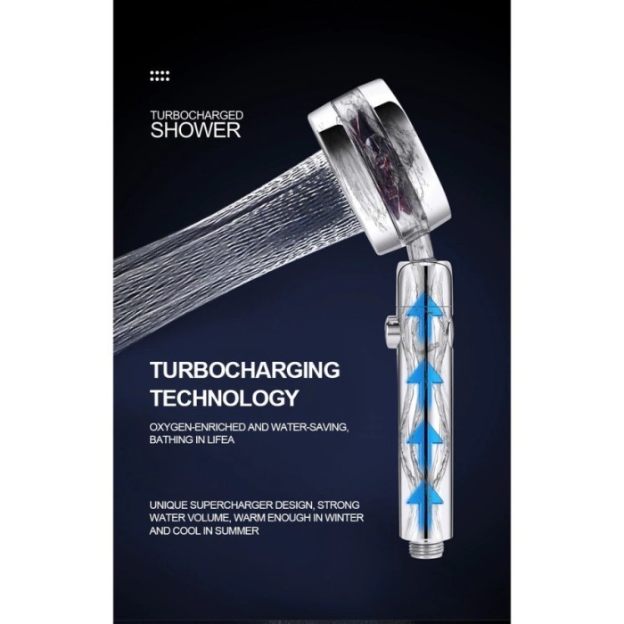 barokah gamis KEPALA shower kipas 360 ON OFF Crom KH55-Head sower turbo unik Fan