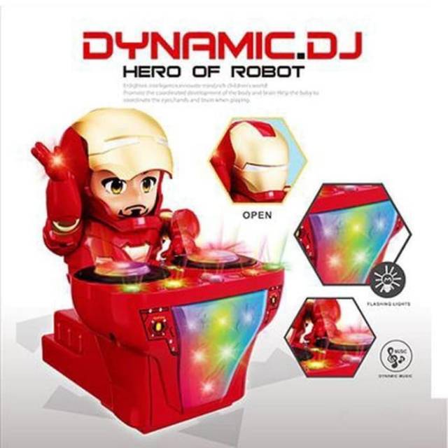 mainan anak dancing robot ironman dj music dynamic dj dance hero dansa