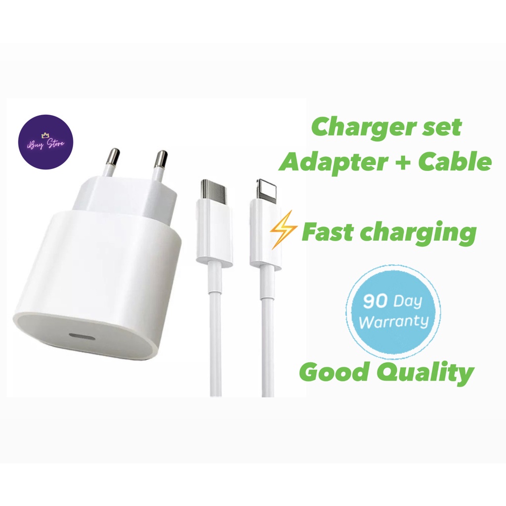 GARANSI 90 HARI - CHARGER 20W FAST CHARGING [Fullset Lightning + Adaptor]