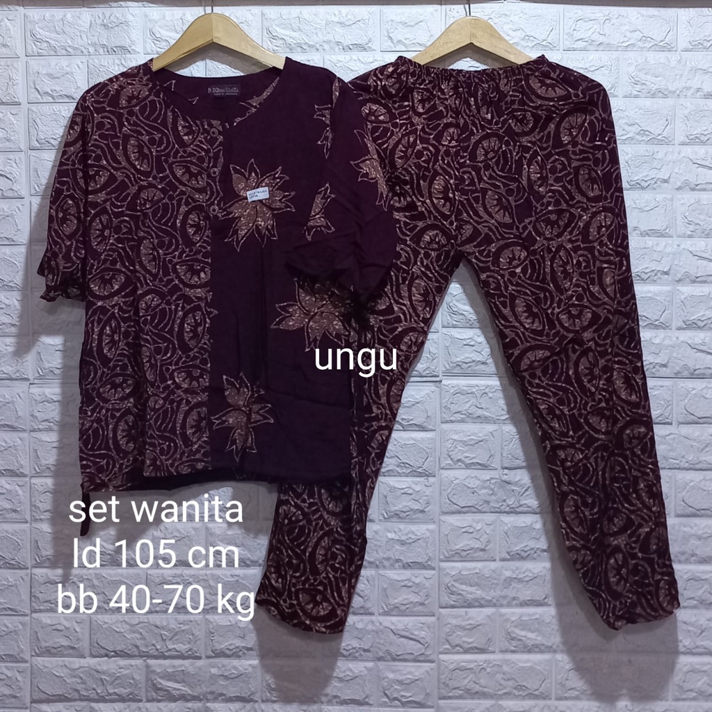 Daster setelan celana panjang wanita terbaru asli batik pekalongan/setelam kekinian/setelan cantik/setelan cewek/setelan murah/baju tidur wanita/pakaian wanita/baju tidur & santai/one set-1