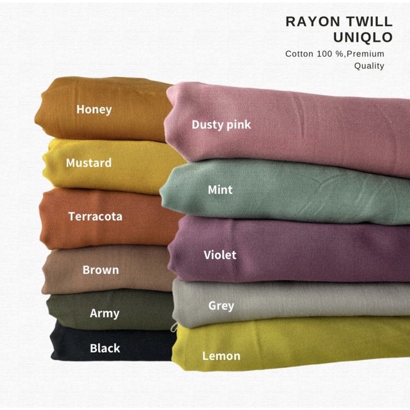 kain katun rayon twill uniqlo import premium