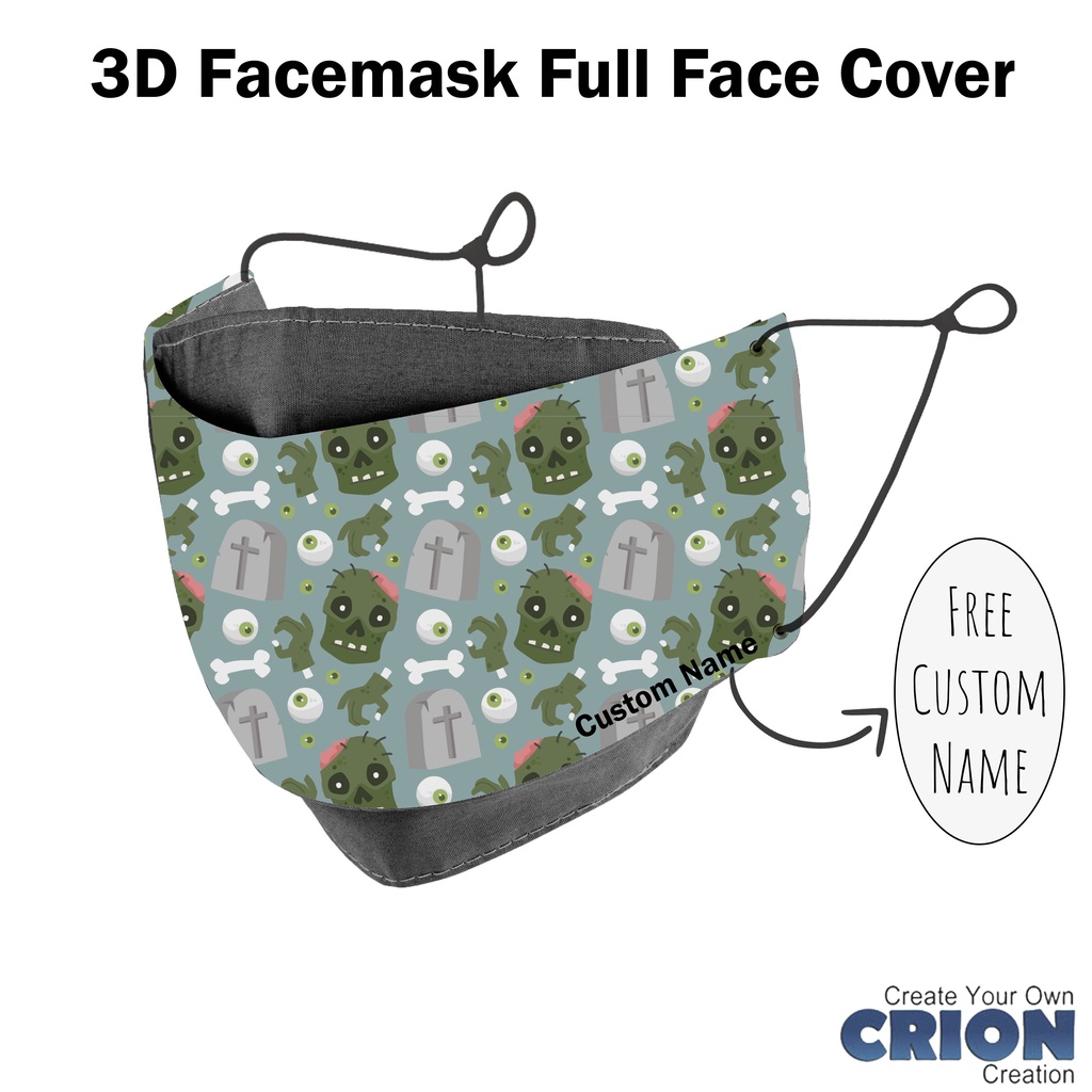 Crion - Masker 3d Full Face Cover Halloween Series - antibacterial