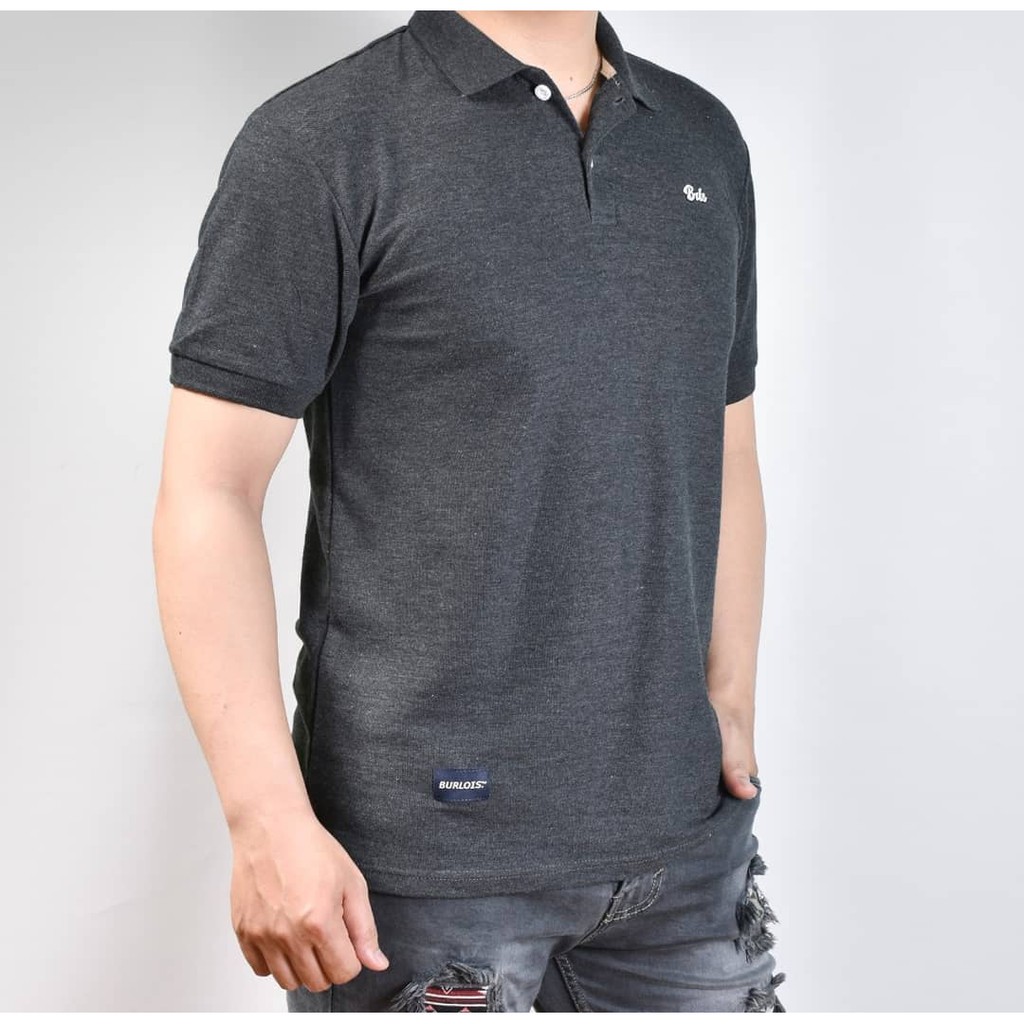 Burlois Polo Shirt Pria Lengan Pendek Pria Polos Kerah