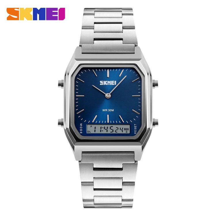 SKMEI 1220 Jam Tangan Pria Wanita Digital Analog Tali Stainless WATCHKITE WKOS