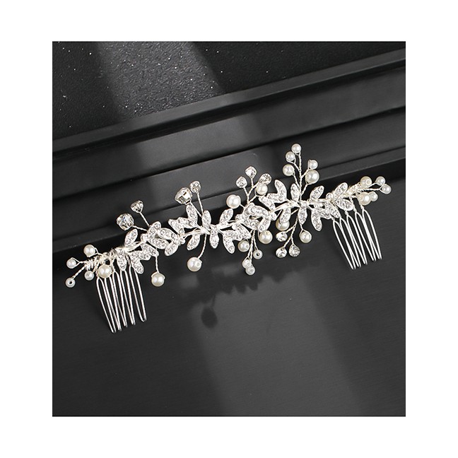 LRC Aksesoris Rambut Fashion Silver Diamond Flower Alloy Insert P59266