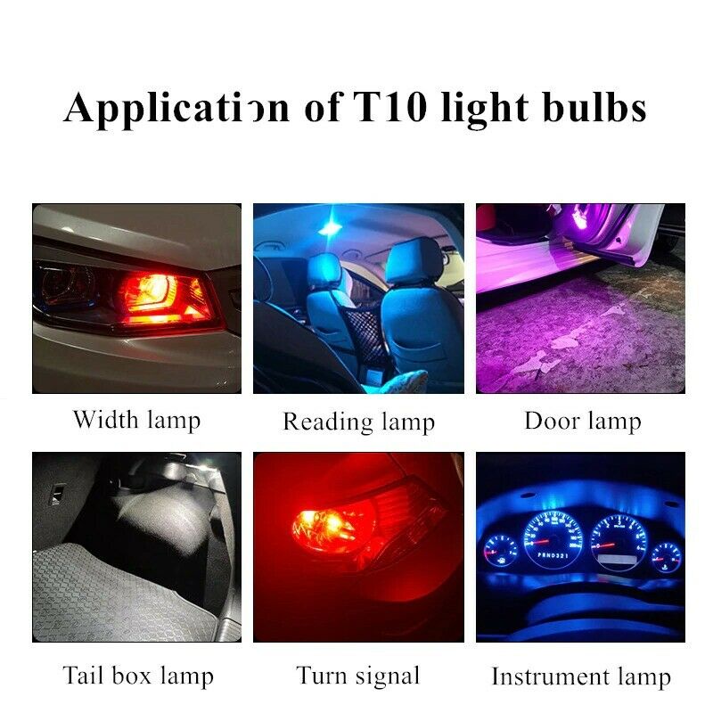 LED T10 Bulb W5W Full Glass Kaca Resin 360 Lampu Senja Sein Mobil Motor COB 12V