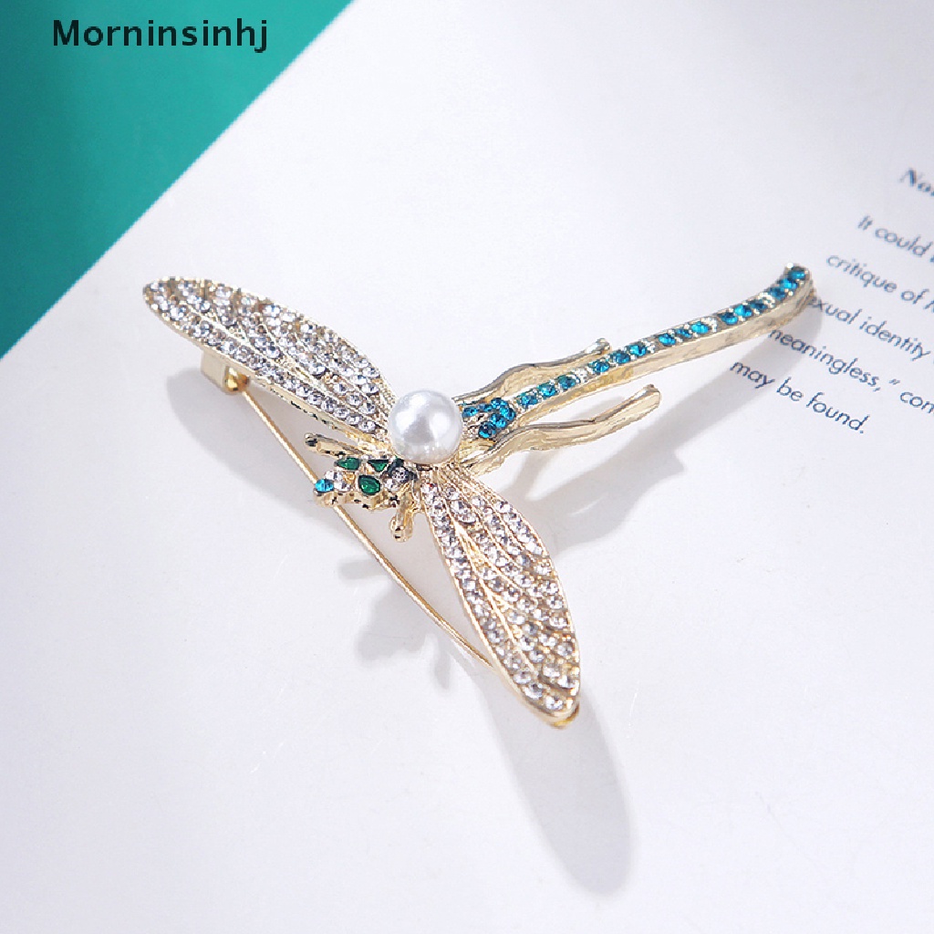 Mornin Bros Capung Mutiara Berlian Imitasi Untuk Wanita Baroque Trendy Elegan Brooch Pins id