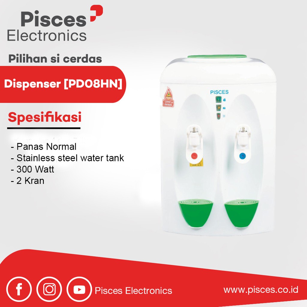 Pisces Dispenser Panas &amp; Normal - PD08HN