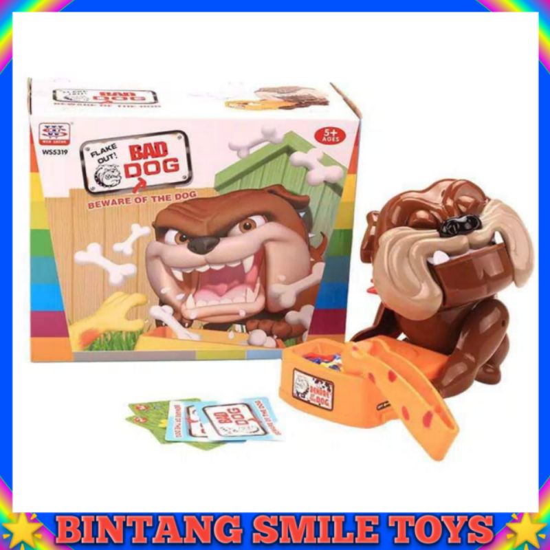 MAINAN ANAK CAREFUL BEWARE BAD DOG ANJING GIGIT TULANG + KARTU MAINAN KELUARGA FAMILY TERMURAH COD