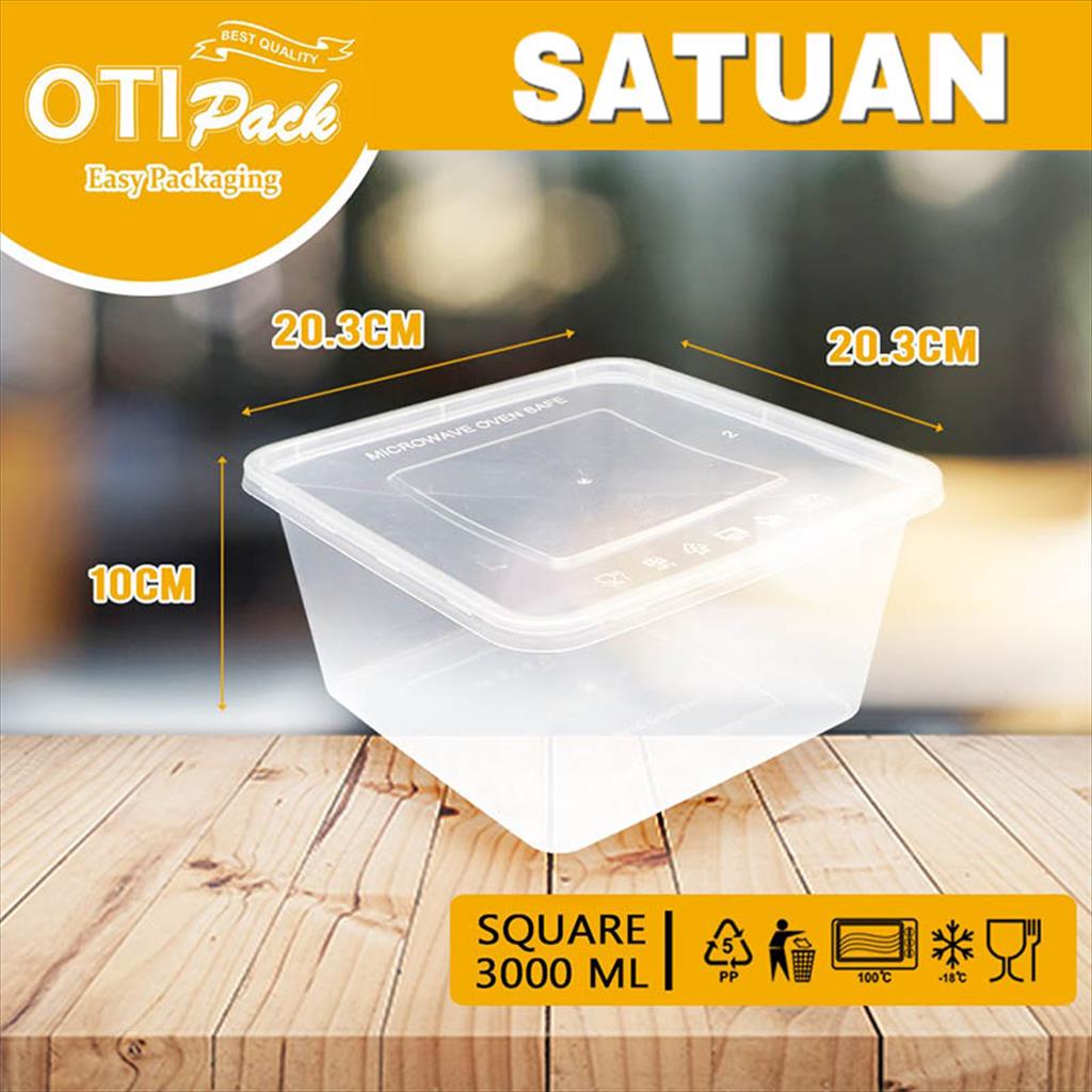 Thinwall Satuan/thinwall Kotak Makan 3000ml Thinwall Otipack OTKS3000