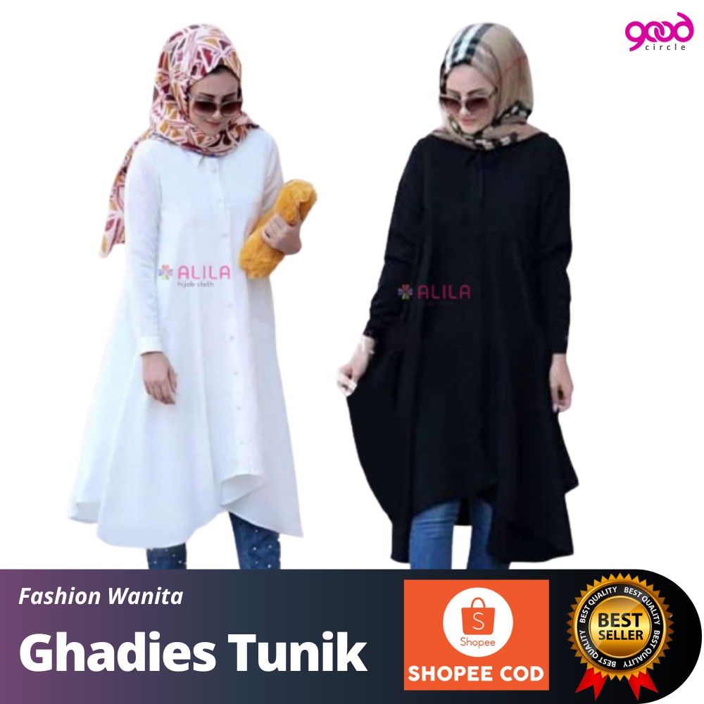 Ghadies Tunik Alila | Baju Wanita Fashion Muslim Tunik | Tunik Jumbo Terbaru