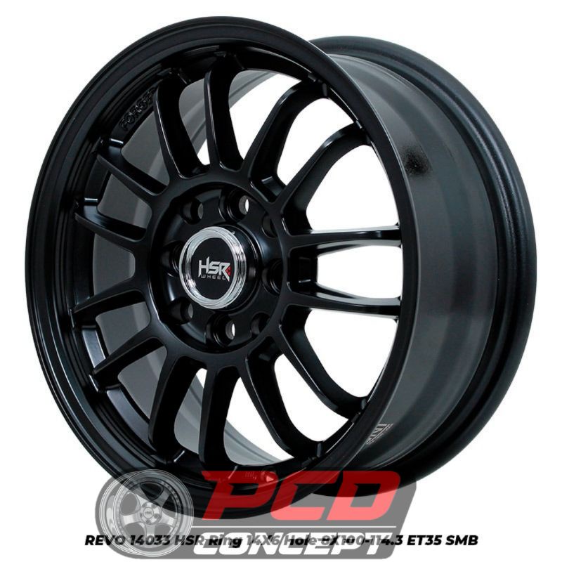 VELG MOBIL R14 lebar 6 inci buat calya agya brio | HSR REVO R14 HITAM | FREE ONGKIR