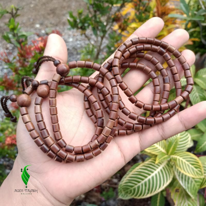 Gelang Kayu Setigi Laut Asli Motif Tabung Size 6mm