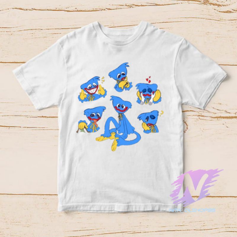 kaos anak huggy wuggy emoji lucu