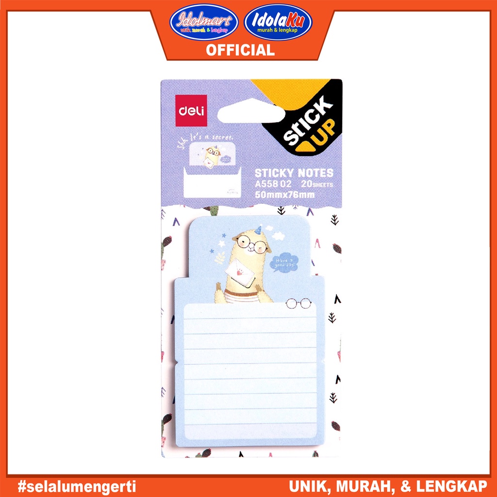 IDOLAKU Deli Sticky Notes A558-02 Animals / Memo Kertas Tempel Motif Binatang Lucu Unik Murah