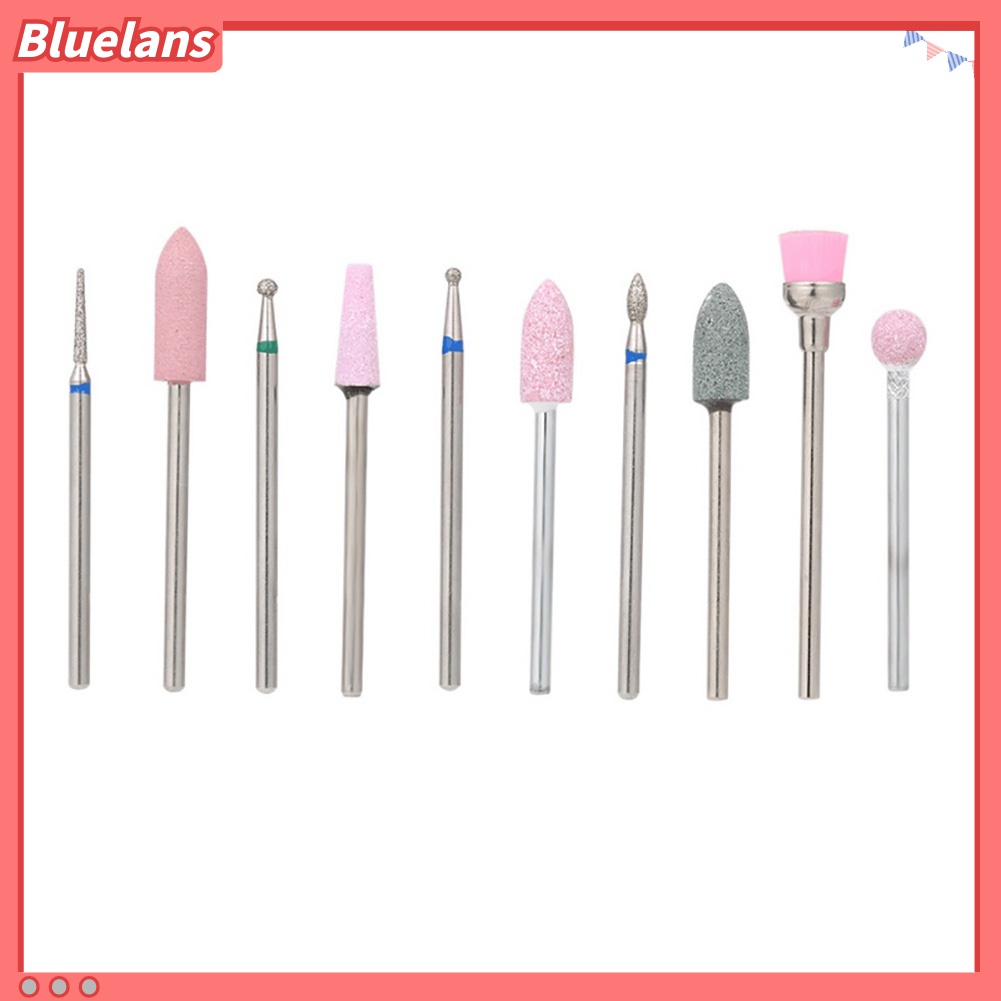 (In Stock) Kacamata Hitam Lensa Warna Warni ♡10pcs Mata Bor Pengikir Kuku Untuk Manicure / Pedicure