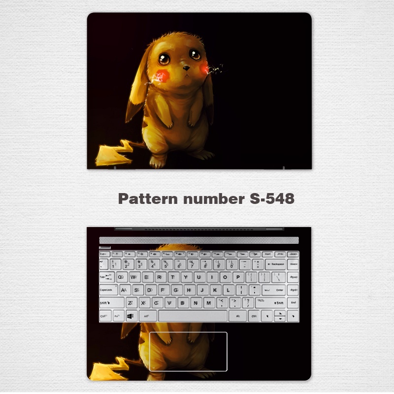 2 Pcs Stiker Pelindung Laptop Notebook UNIVERSAL Motif Pikachu Ukuran 12 13 14 15.6 Inch ASUS A510U S4000 S410U S4300U S5300US510u