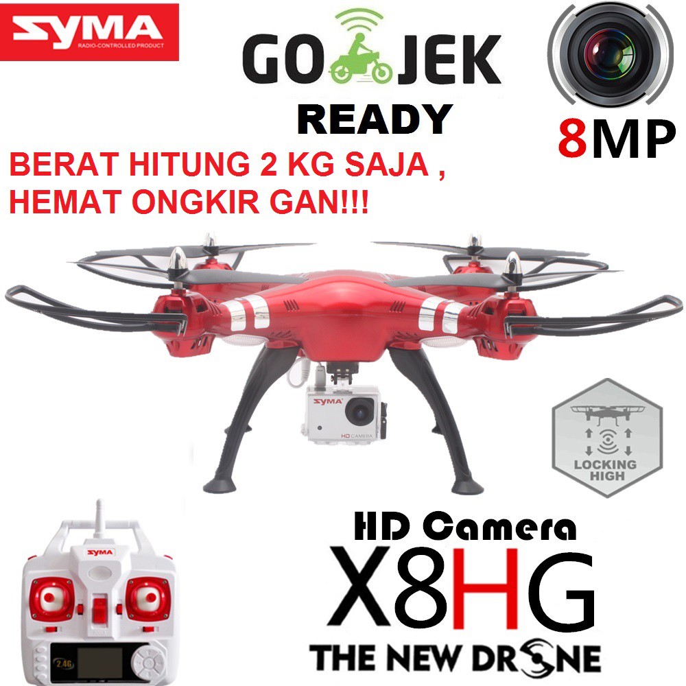SYMA X8HG ALTITUDE HOLD 8 MP FULL HD CAMERA DRONE Murah Lengkap
