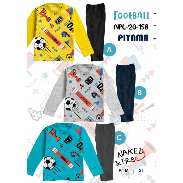 Piyama anak football naked & free