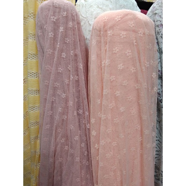 kain/bahan tille motip katun motip bintang