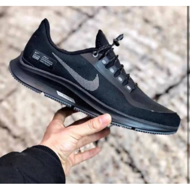 SNEAKERS COWOK HITAM BIRU MISTY  Nike  Zoom Pegasus 35 Shield Premium Quality