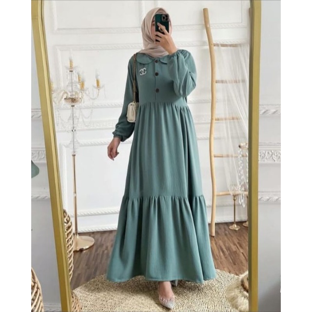 𝐏𝐆𝐌𝐓 •  CATELINE DRESS AIRFLOW CRINKLE GAMIS WANITA