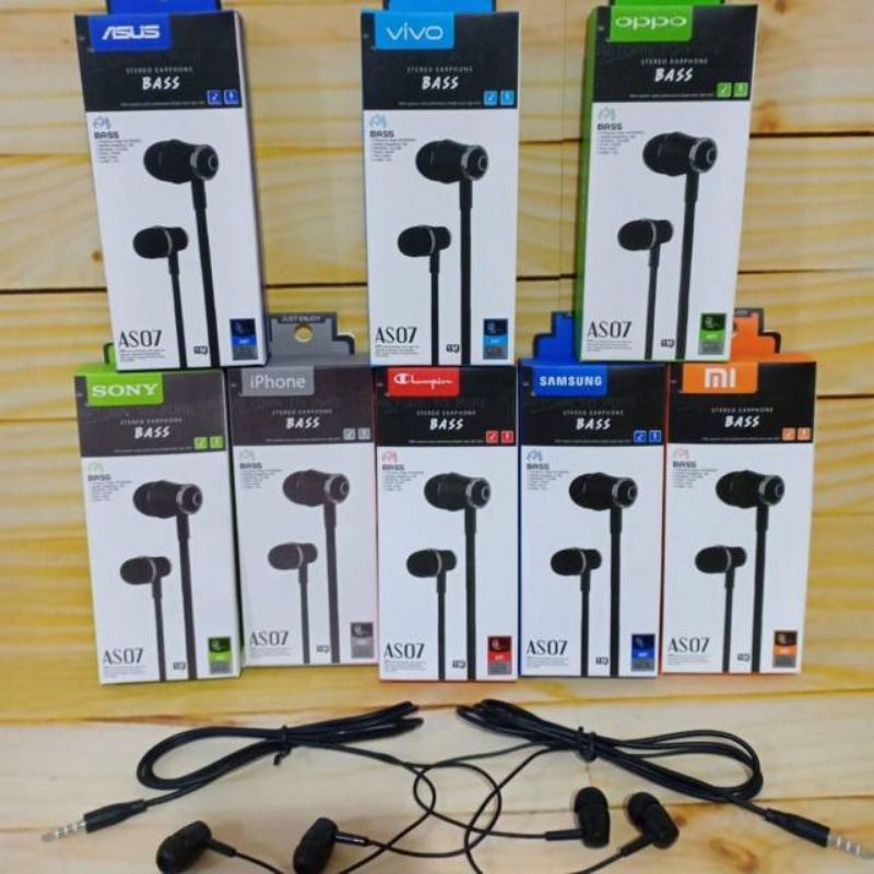 PROMO!!! Hf Handsfree Headset Branded AS07 Bass Murah Meriah