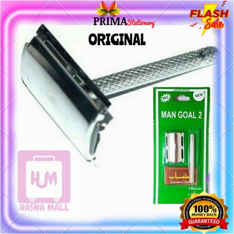 Alat Cukur (Original) Besi Stainless Steel Kuat + Silet | Alat Cukur jenggot Kumis
