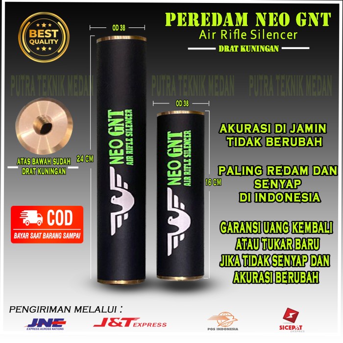 [MURAH] [COD] Peredam Neo GNT Super Senyap OD 38 Drat Kuningan - Neo Gnt 24cm