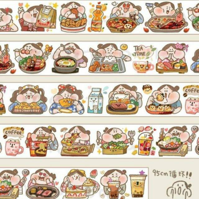 

meatball lunch time washi tape for scrapbook and journal ( roll )