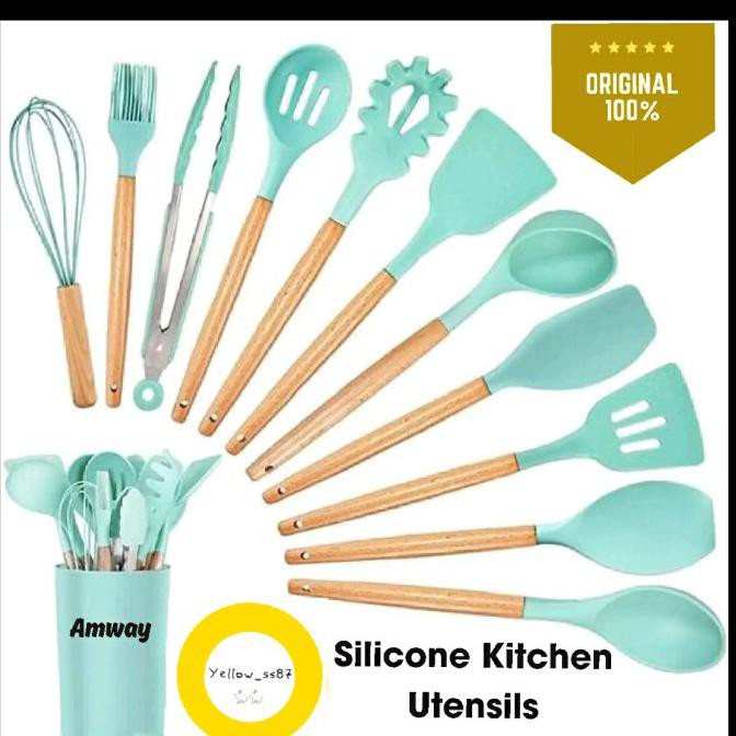 Silicone Kitchen Utensils peralatan masak set Amway