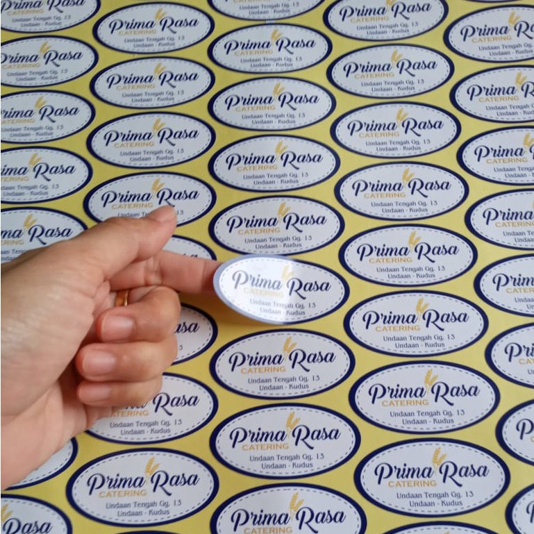 

Cetak Stiker Label Makanan, Kue Kering, Camilan, Stiker Cromo Perlembar A3+