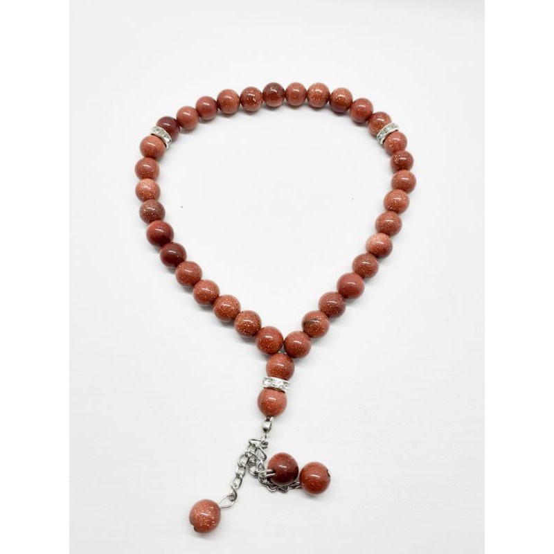 TASBIH BATU PASIR MAS ASLI 33BUTIR 6Mm