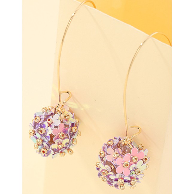 LRC Anting Tusuk Fashion Handmade Sequin Flower Alloy Geometric Earrings K27031