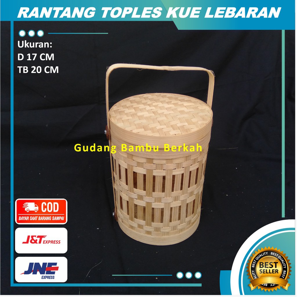 Souvenir Parcel Toples Kue Kering Lebaran / Rantang Parcel Souvenir Bambu Kue Kering Lebaran