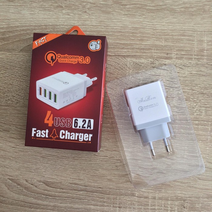 Batok travel charger 4usb port support fast charging 6.2A