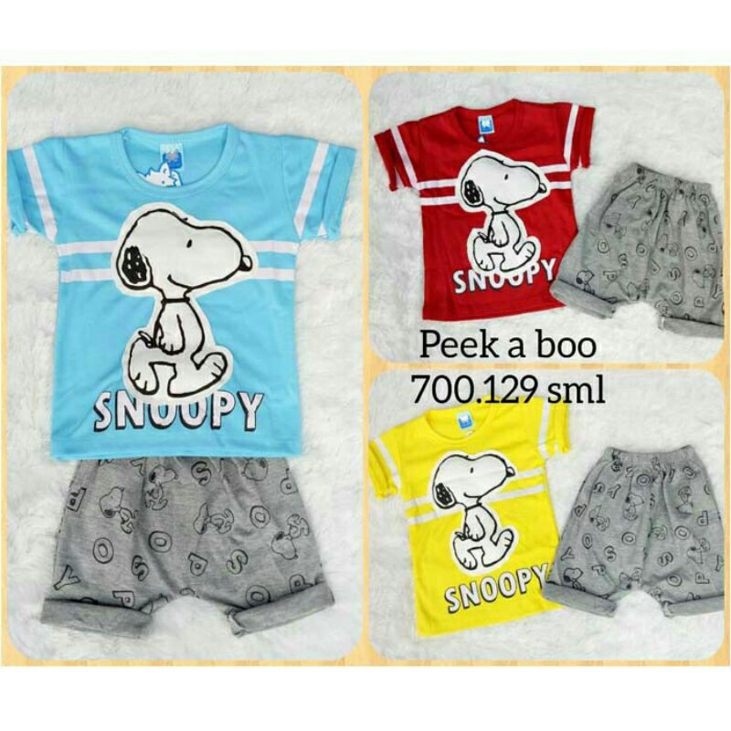 Setelan Snoopy/Baju anak bayi laki laki baju bayi cowok setelan baju kaos bayi snoopy keren