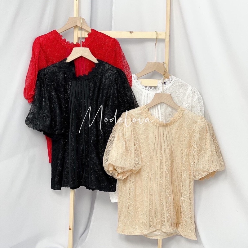 MDLV ~ 0223# CNY Noritha Lace Top Blouse Balon Blouse Premium Blouse Import Blouse Korea Style Fashion Import
